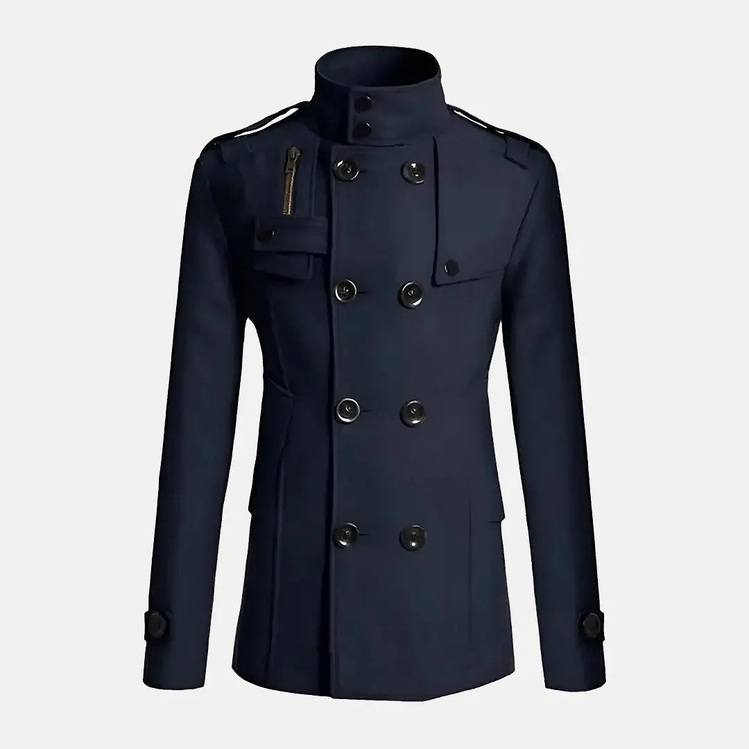 Manteau Trench Homme Bennett Classic Double Boutonnage en Laine Mélange Hiver Pour Travail Ou Voyage
