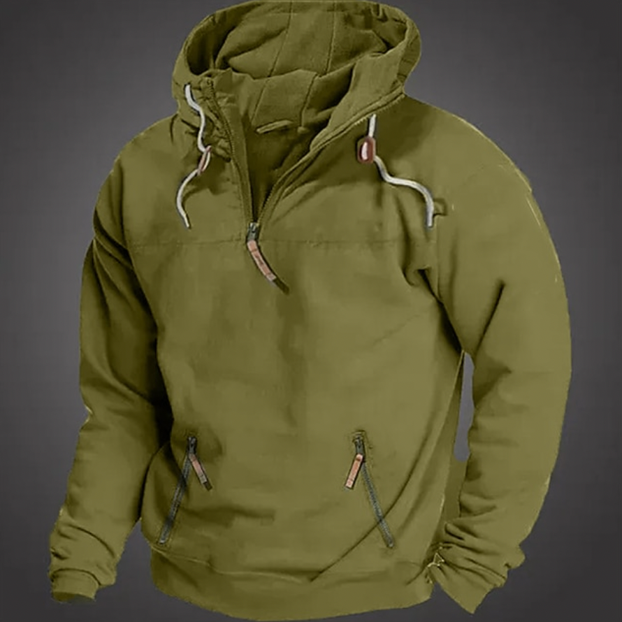 Sweat À Capuche Décontracté Pour Homme À Manches Longues Avec Cordon Et Poches Zippées Frontales Par Amawinc