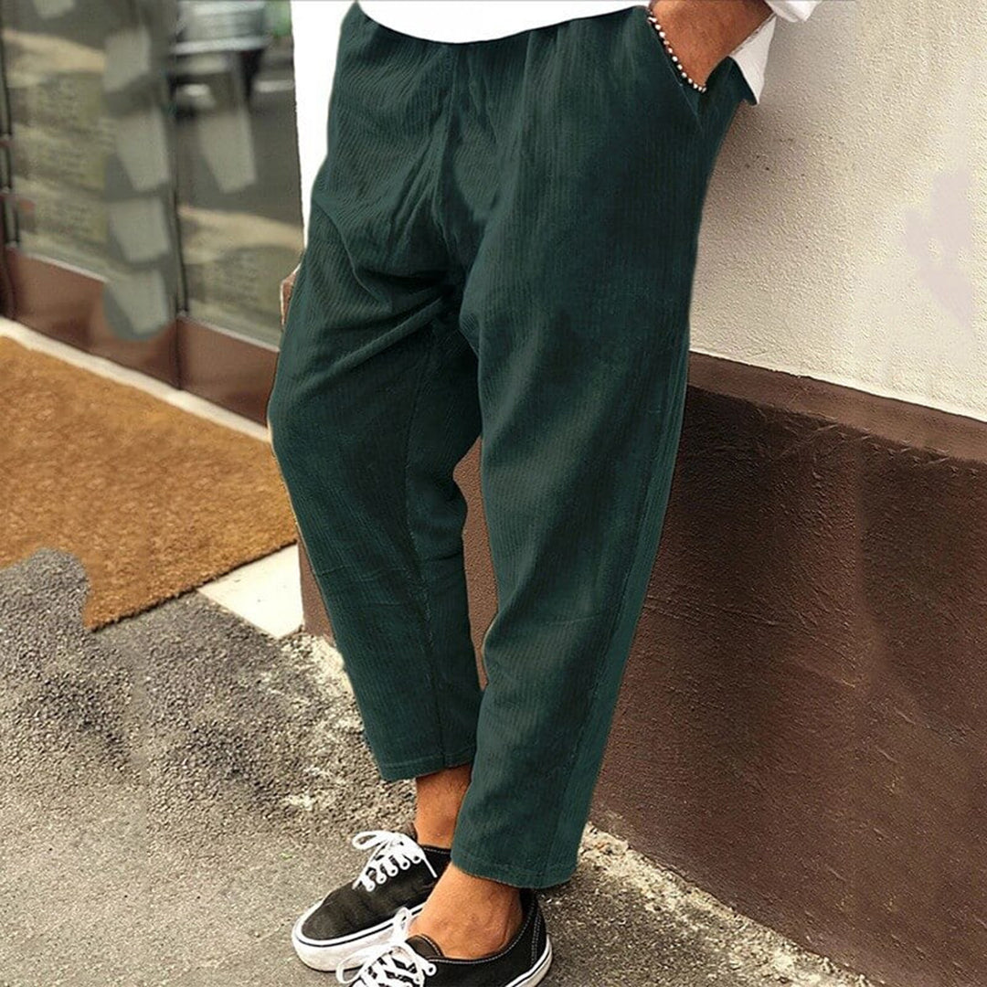 Pantalon Homme Décontracté Coupe Courte À Taille Élastique Avec Coupe Tapered Nordic Flair Amawinc