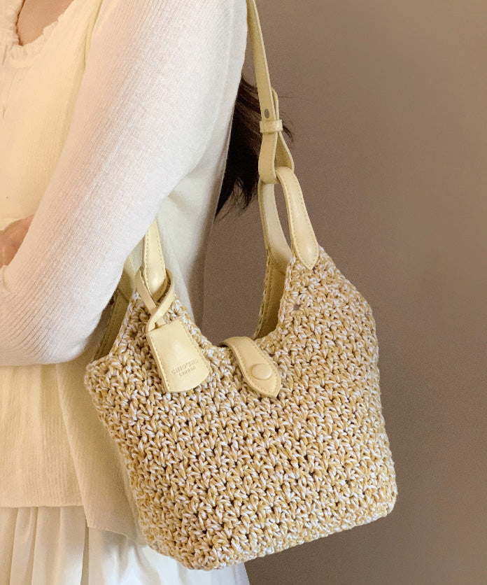 Sac à bandoulière bohème polyvalent en paille tressée - Amawinc