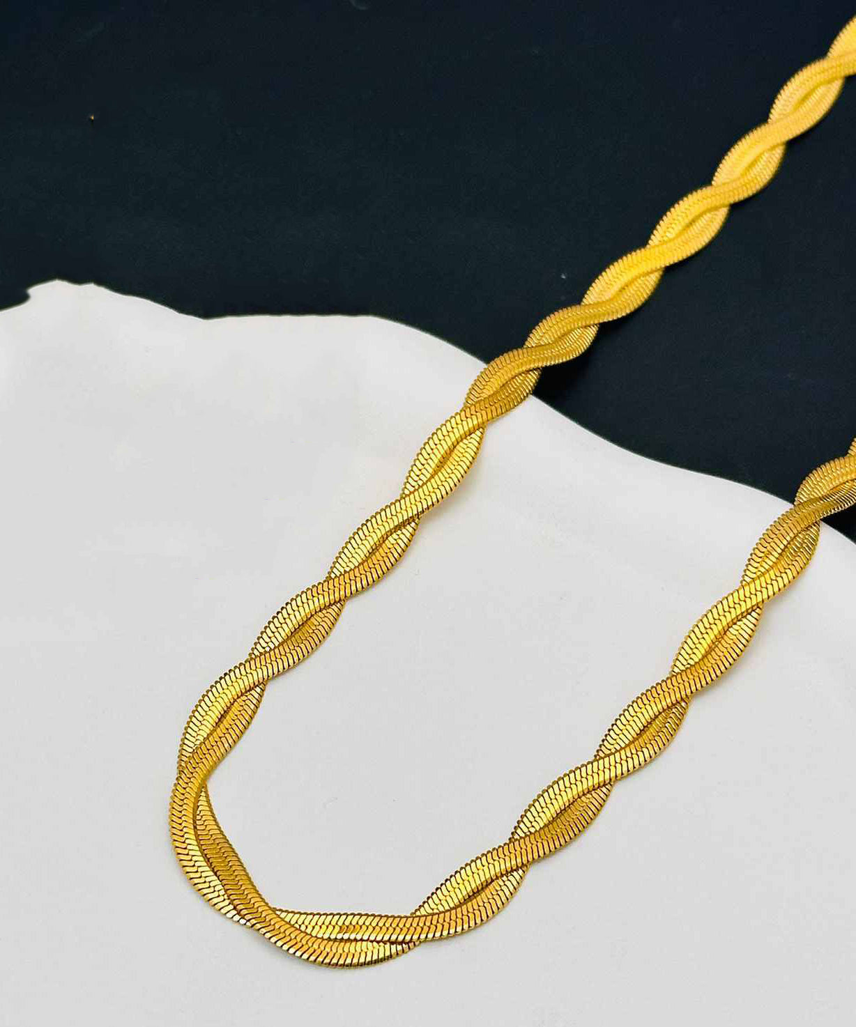 Collier double couche en alliage d'acier inoxydable doré Boho - Amawinc
