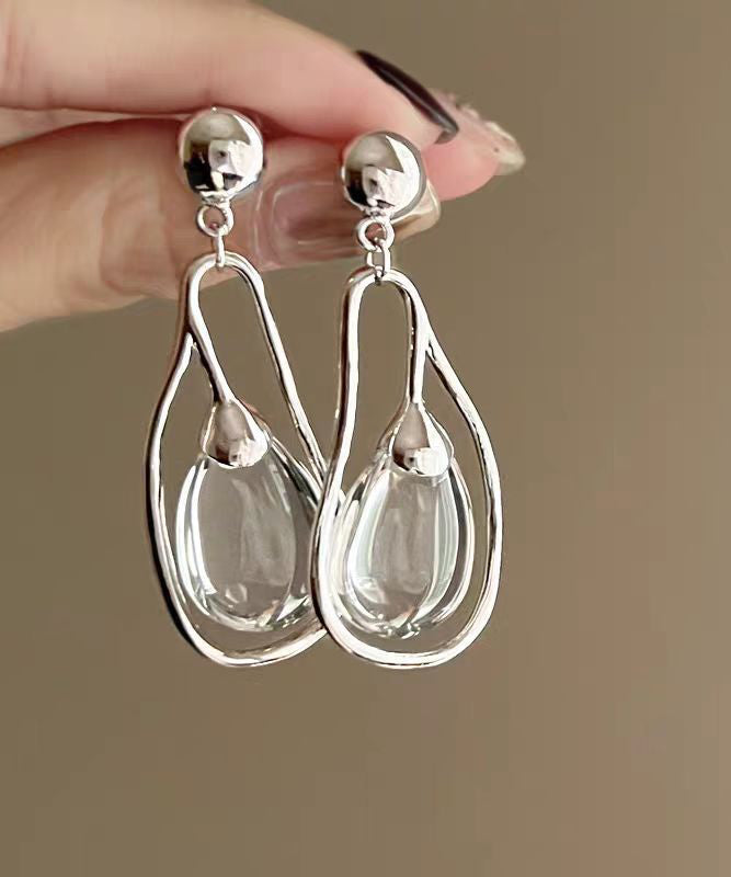 Boucles d'oreilles goutte d'eau en cristal et alliage de soie Boutique - Amawinc