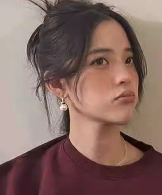 Boucles d'oreilles à tige en alliage de cuivre et soie avec perles - Amawinc