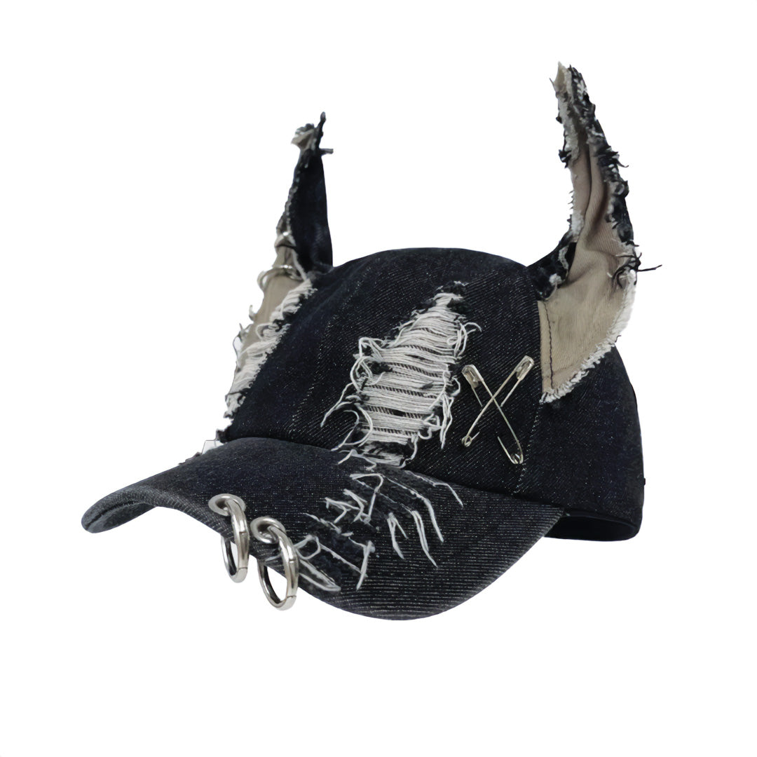Black Ear Denim Hat - Amawinc