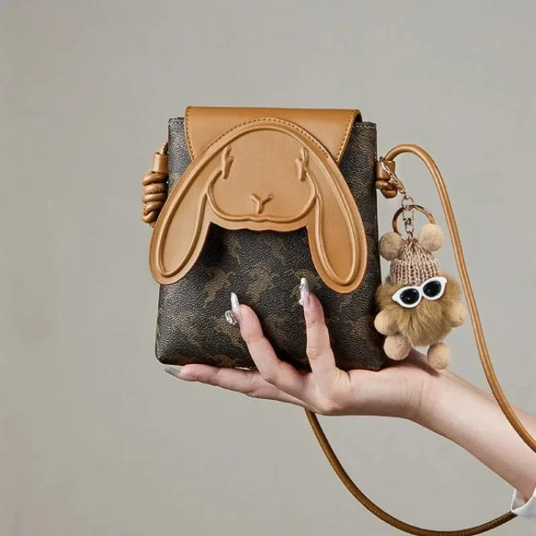Bunny Vintage Leather Crossbody Bag - Amawinc