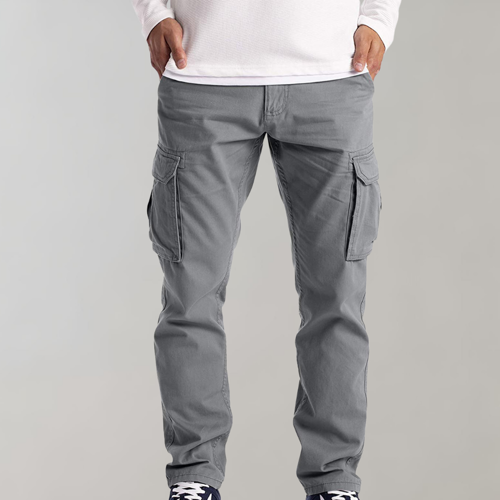 Pantalon Cargo Homme Coupe Décontractée En Coton Durable Avec Poches Multiples Pratiques Pour Quotidien Et Plein Air