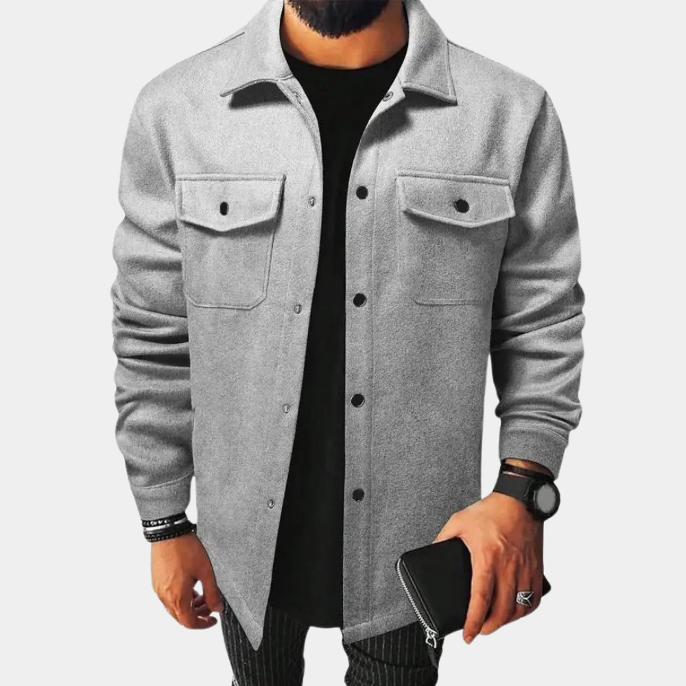 Veste Chemise Pour Homme Avec Col Classique Et Bouton Fermeture Manches Longues Coupe Décontractée Camel