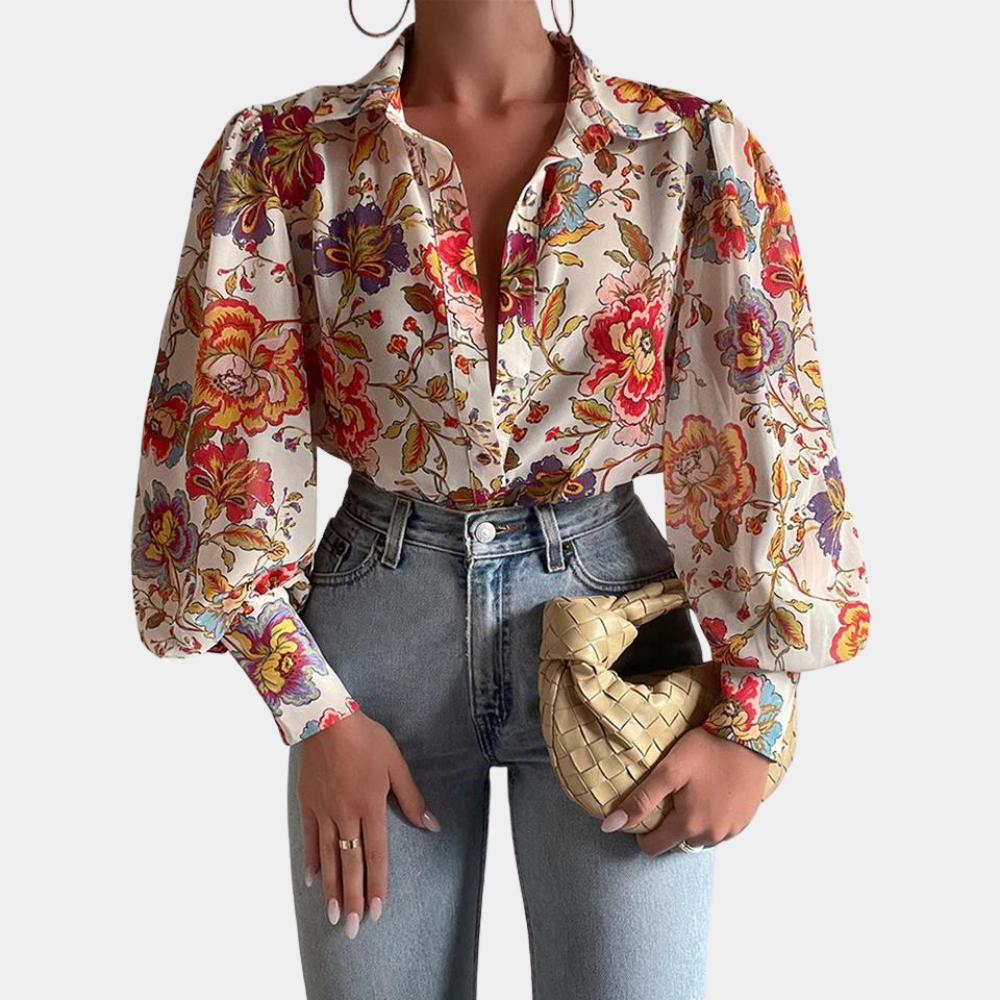 Zeitlose, elegante Damenbluse mit langen Ärmeln von Bertha