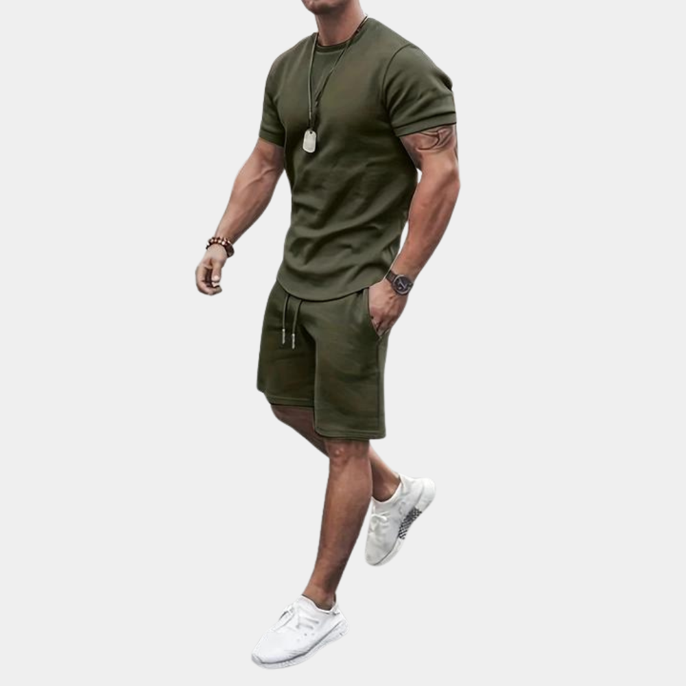 Ensemble Homme Amawinc T Shirt Manches Courtes Short Respirant Confortable Décontracté Été
