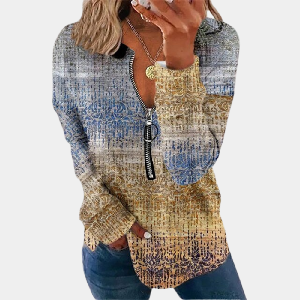 Zeitloser Damenpullover mit Vintage-Print