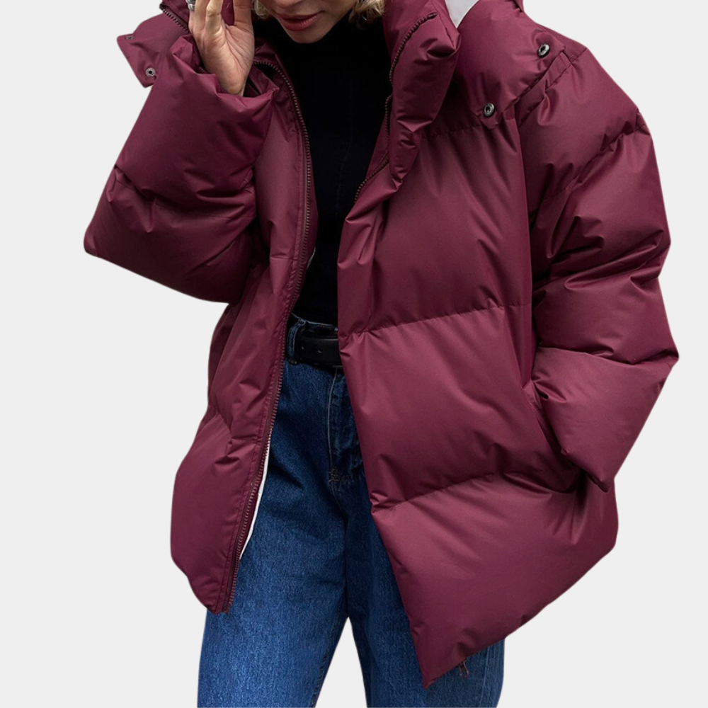 Doudoune Femme Imperméable Matelassée Coupe Oversize Avec Capuche Amawinc Pour Hiver