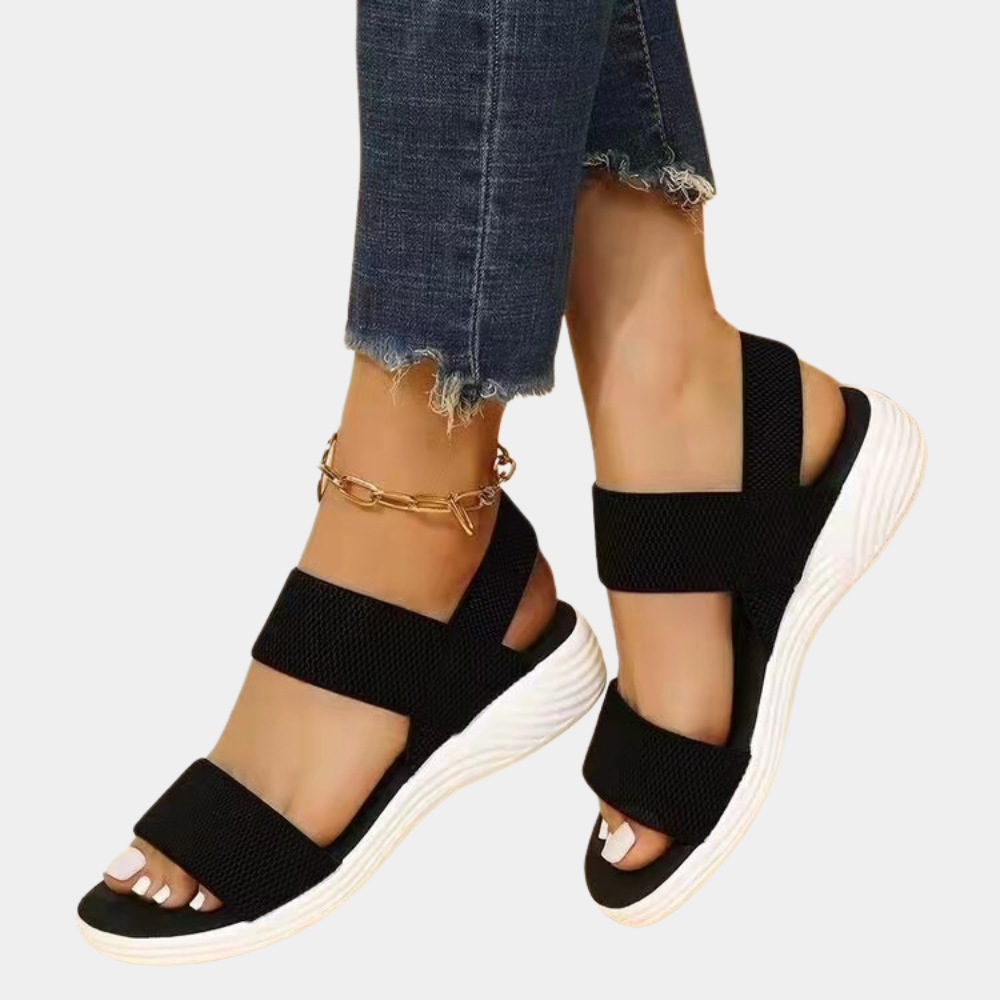 Zeitlose, elegante Damensandalen mit Keilabsatz