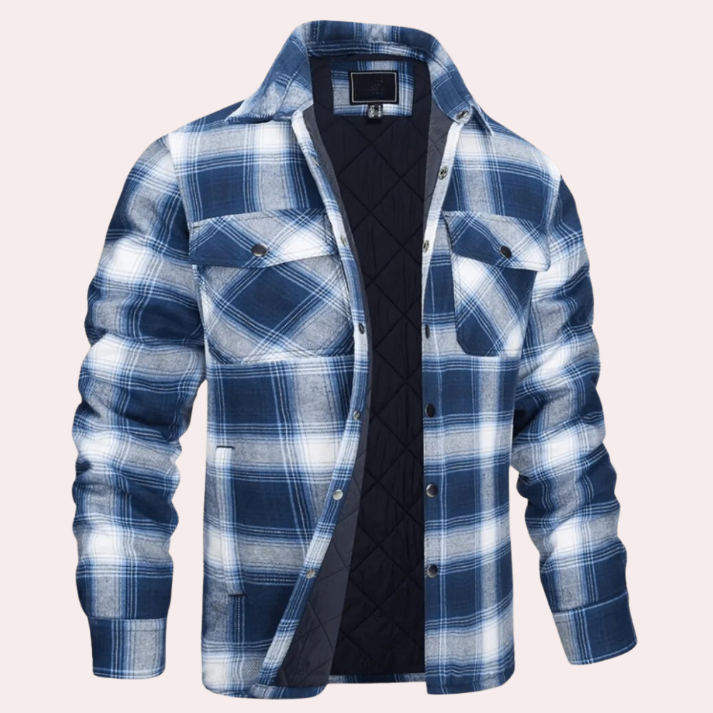 Veste Chemise Matelassée En Flanelle Pour Homme Coupe Décontractée Boutons Poches Poitrine Pour Chaleur Quotidienne