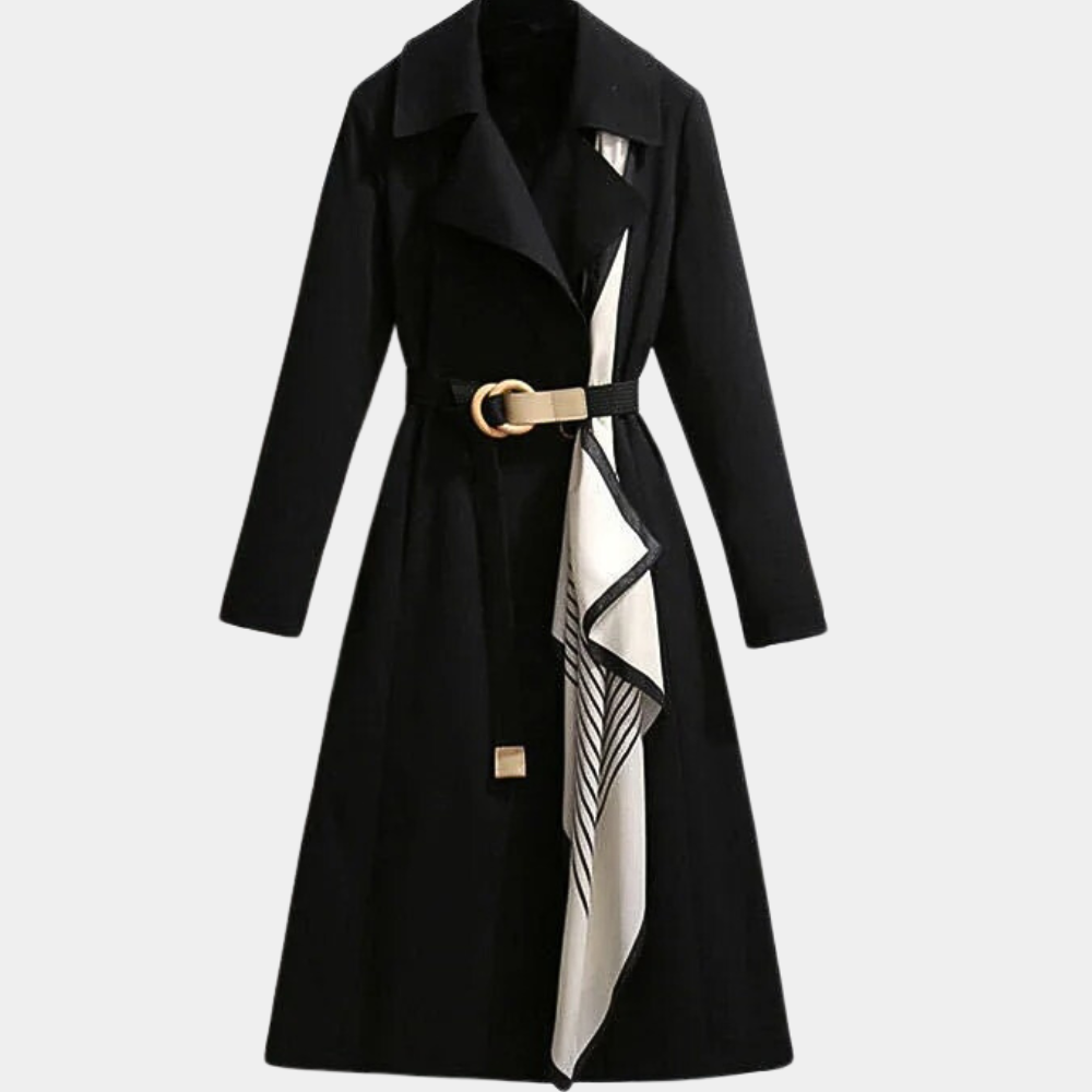 Dakota Manteau Femme Élégant À Double Boutonnage Ceinturé Style Trench Mi Long Pour Femme