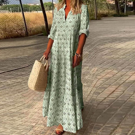 Maxikleid mit Muster im Bohème-Stil für Damen