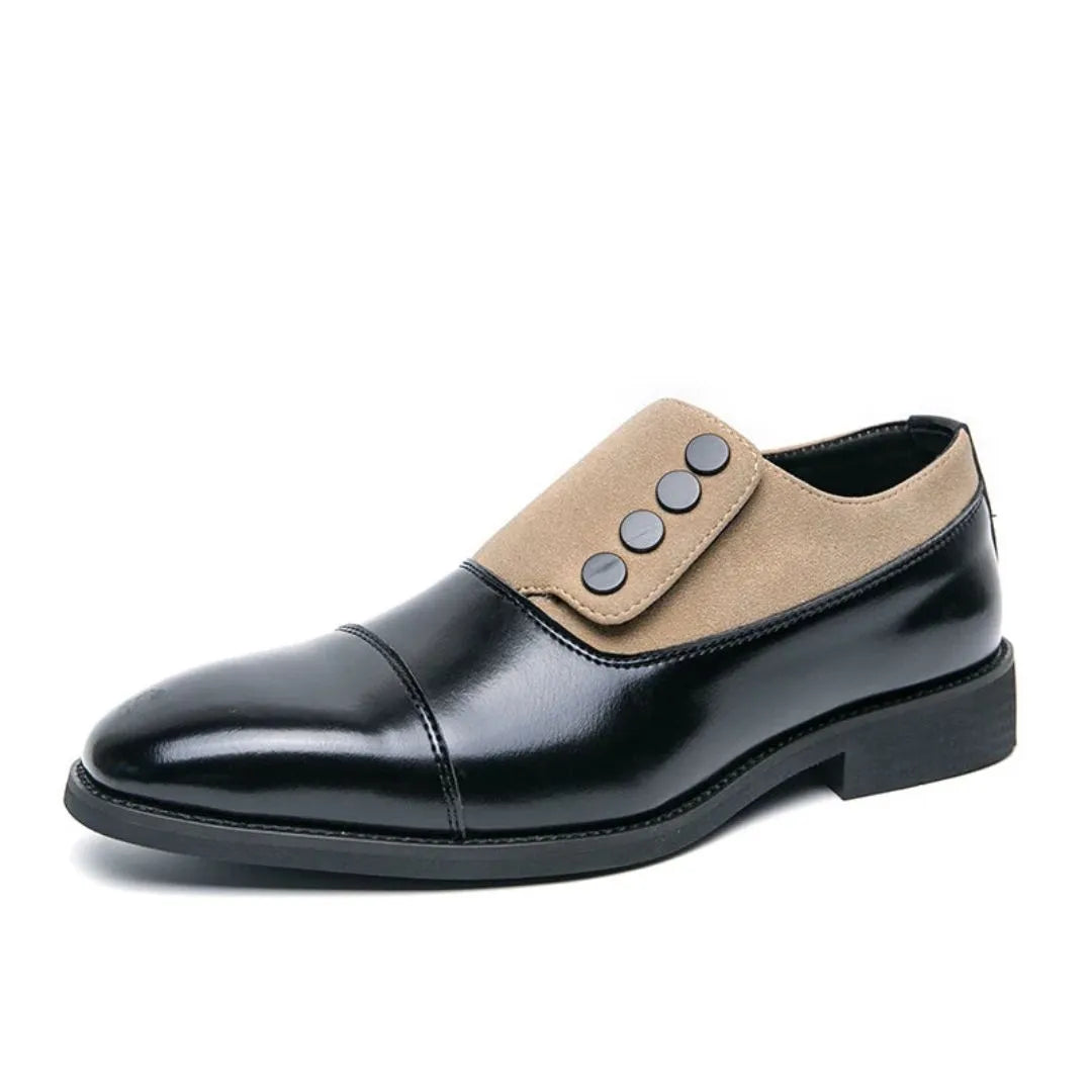 Chaussures Oxford Homme Deux-Tons Amawinc en Cuir Noir Dessus Bicolore Doublure en Cuir Élégante