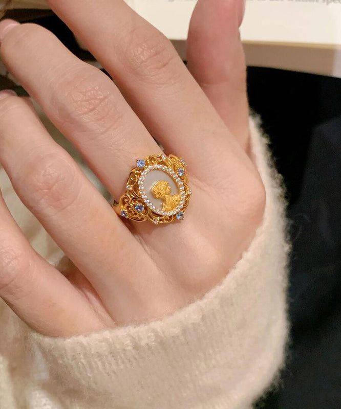 Bagues en or, cuivre et zircon de style chinois - Amawinc