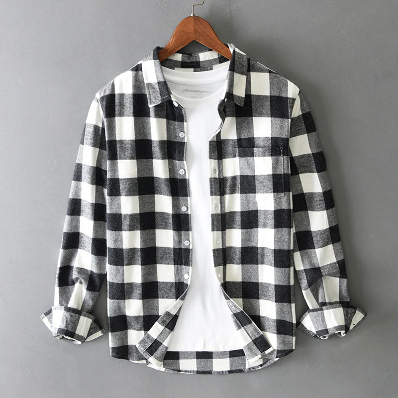 Chemise En Coton Brossé À Carreaux Classique Inspirée Rétro Et Douce Au Toucher
