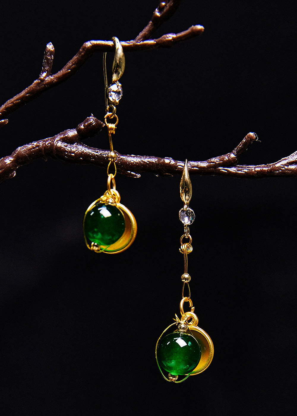 Boucles d'oreilles pendantes en dorure avec bol béni turquoise chic - Amawinc