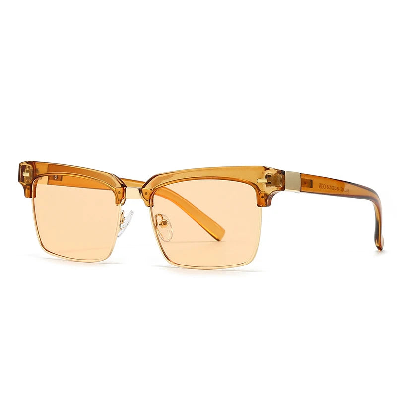 Lunettes de Soleil Clint Classic Ombres Classiques Carrée Monture Noire avec Détails Dorés Verres Bloquants UV