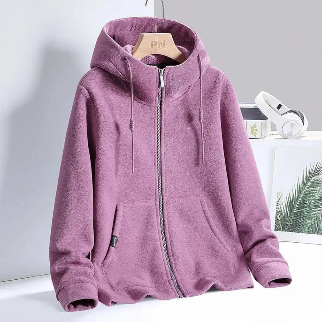 Sweat Polaire Ultra Doux à Capuche Ajustable Zip Poche Kangourou Confort Quotidien
