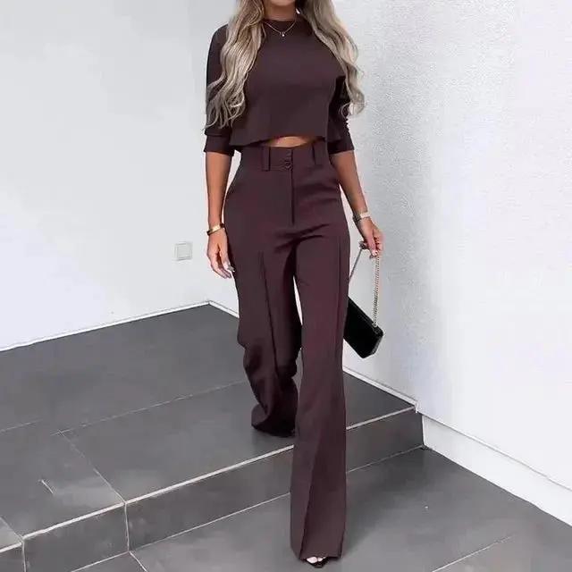 Ensemble Haut Court Et Pantalon Pour Femmes Amawinc Élégant Et Confortable Pour Jour Et Nuit