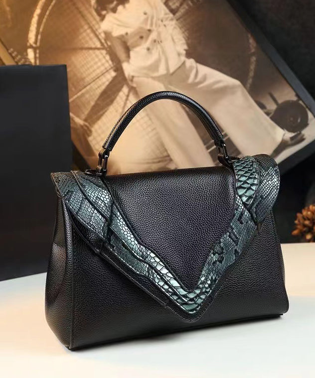 Sac fourre-tout en similicuir vert serpentine grande capacité à faire soi-même - Amawinc