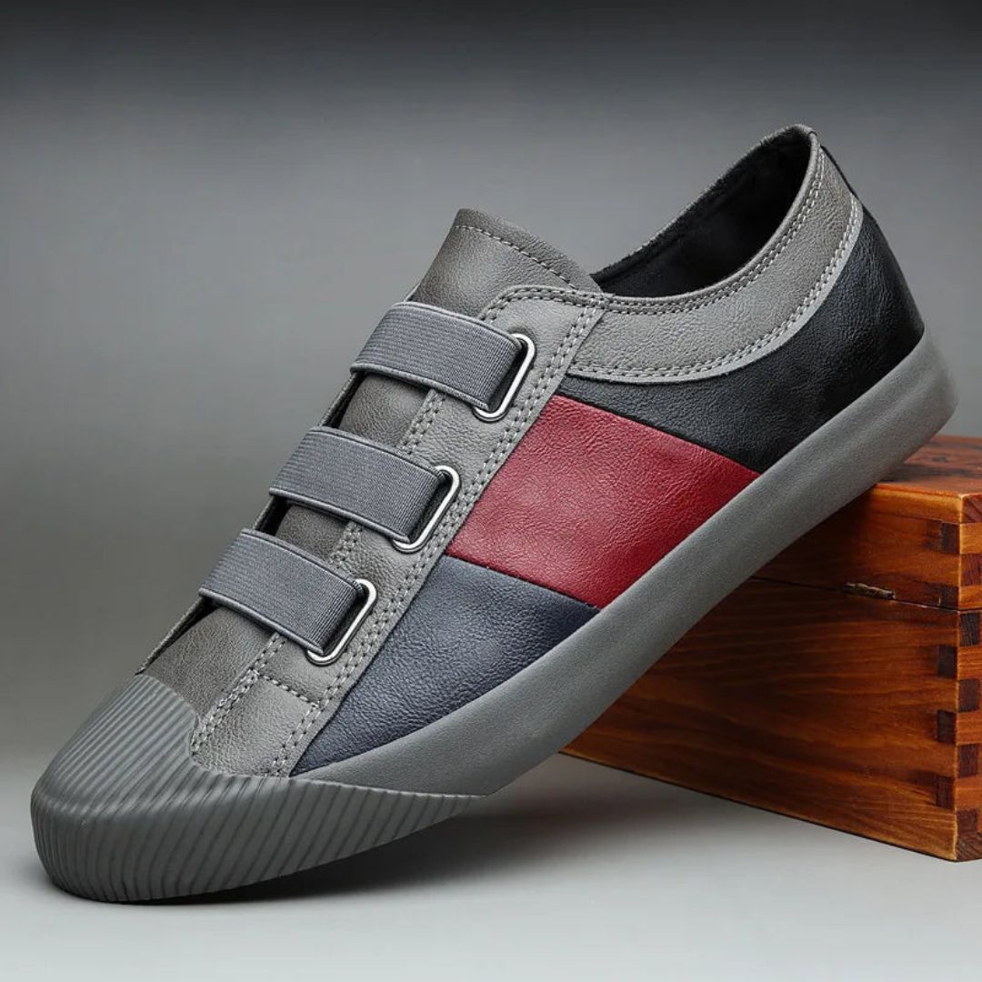 Dante Luxe Baskets Homme À Sangles Velcro Réglables Tri Teintes Design Moderne Contemporain