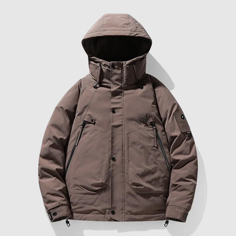 Amawinc Doudoune Homme Capuche Amovible En Duvet De Canard Blanc Pour L Hiver Pour Conditions Urbaines