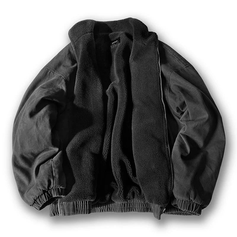 Veste Matelassée Doublée Polaire Avec Extérieur Tissu Rugueux Et Ourlet Élastique Look Minimaliste Pour L'Hiver