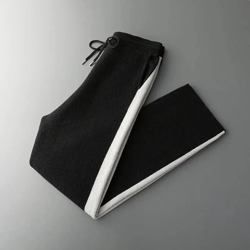 Pantalon Hank En Laine Mérinos Avec Bordure Contrastée Et Coupe Moderne Pour Détente Voyage Et Sorties Décontractées