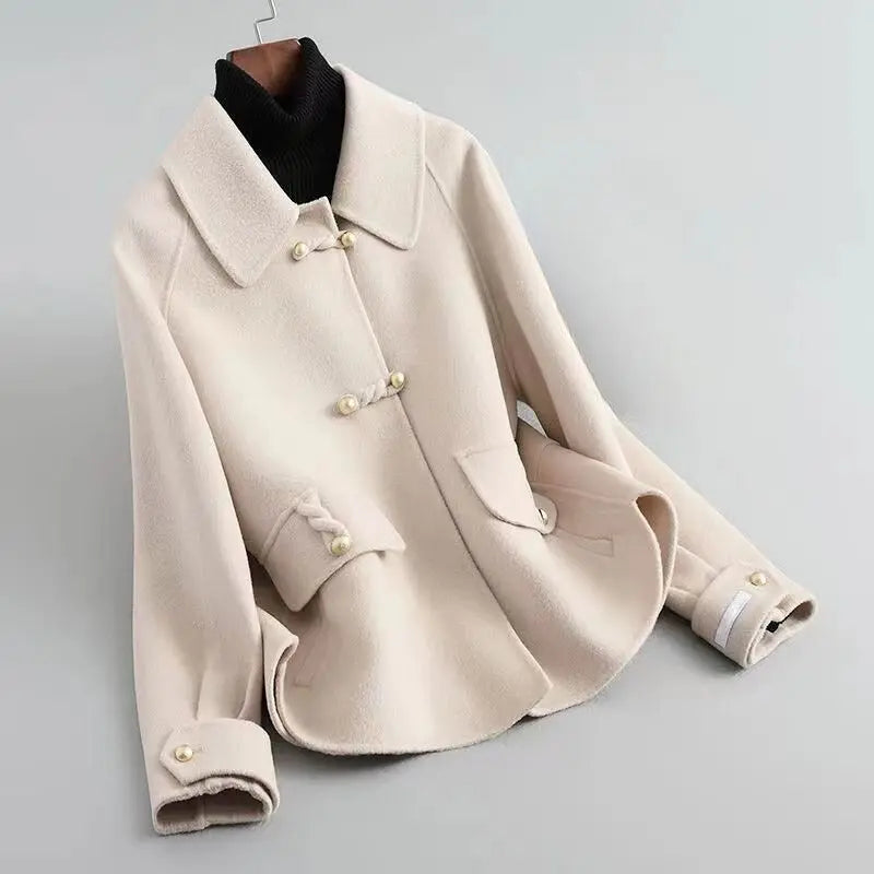 Manteau Élégant À Boutons En Perles Pour Femmes Chic Et Intemporel Avec Col Distinctif