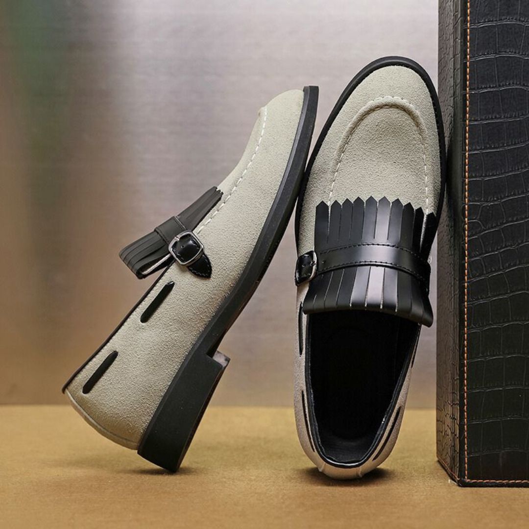 Mocassins Daim Boucle Et Franges Elias Avec Semelles Rembourrées Et Semelle Extérieure En Caoutchouc Durable