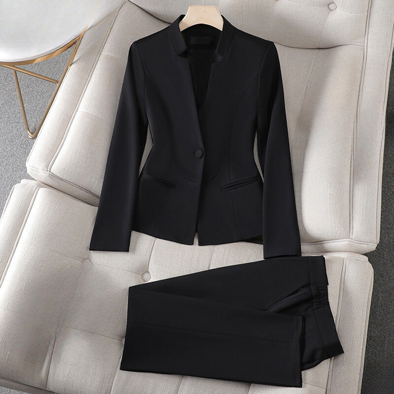 Ensemble Amawinc Élise Leroy Sleek Success Duo Blanc Blazer Et Pantalon Professionnel Polyvalent