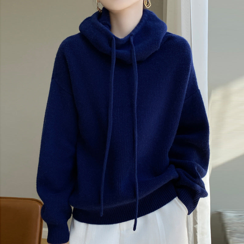 Pull En Laine Ultra Doux Avec Capuche Elise Leroy Wool Wonder Tricot Artisanal Luxe