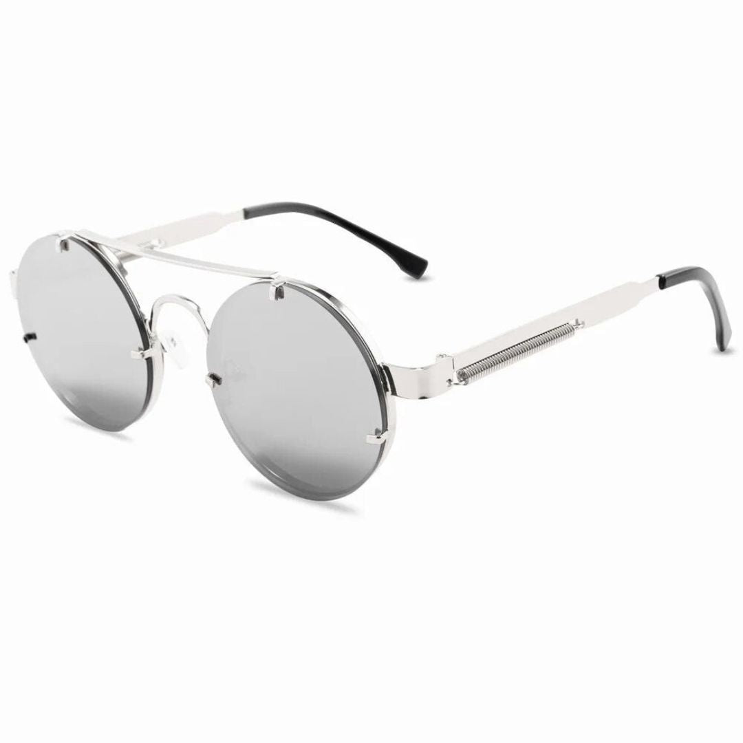 Lunettes de Soleil Rondes EraVision Monture en Acier UV400 Protection pour Style Rétro Moderne