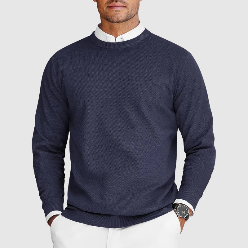 Pull Décontracté Homme À Col Rond Amawinc En Tricot Polyester Nylon Premium Léger Pour Superposition