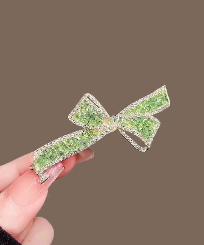 Épingle à cheveux tendance en alliage vert avec cristal de zircon - Amawinc