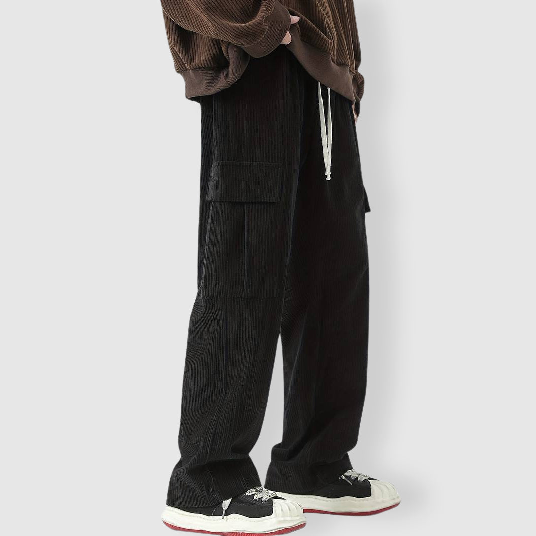 Pantalon Cargo Corduroy Amawinc Felix Grant Coupe Décontractée Baggy Avec Poches Pratiques