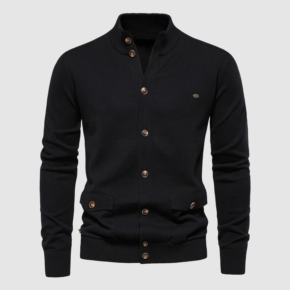 Felix Grant Cardigan En Coton Tricoté Boutonné Pour Bureau Et Décontracté Confortable Chaud