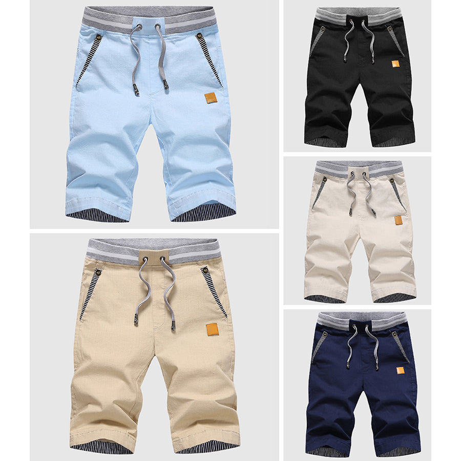 Shorts Felix Grant Crystal Lagoon En Coton Mélangé Avec Taille Élastique Et Poches Latérales Confortables Pour Été
