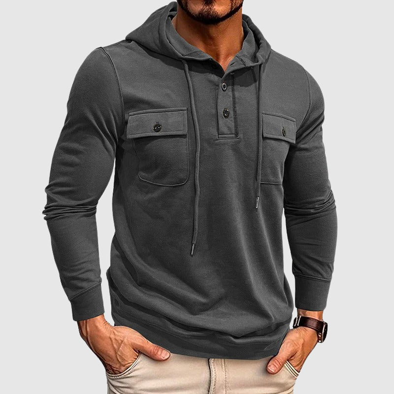 Sweat à Capuche Felix Grant Urban Pulse Tissu Coton Polyester Couleur Unie Coupe Décontractée