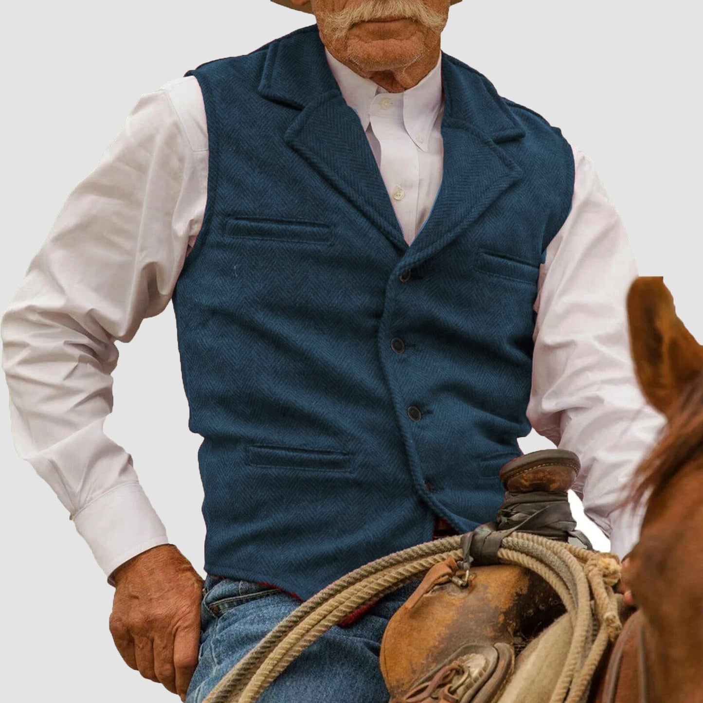Gilet Couture Vintage Felix Grant Style Western Rétro Durable Et Élégant Pour Homme