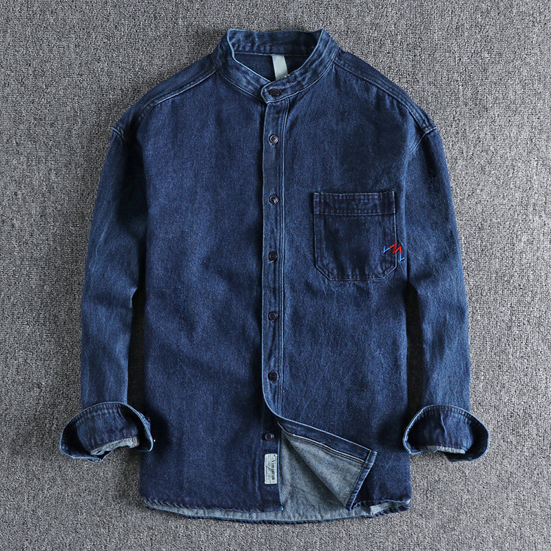 Chemise Denim Lavée de Printemps Felix Grant Pour un Style Décontracté Polyvalent Confortable