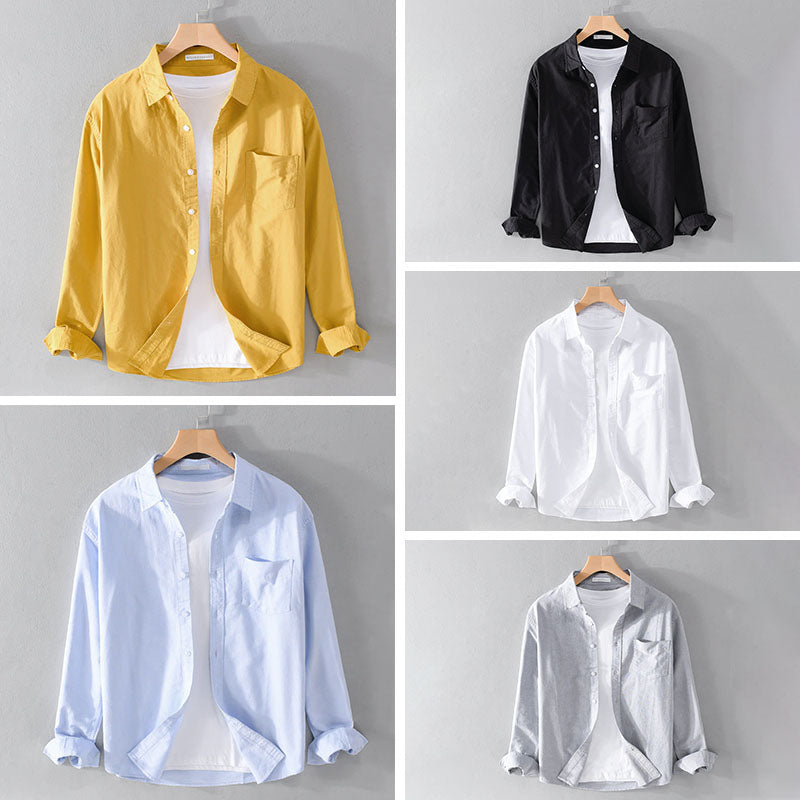 Chemise Weekend En Coton Felix Grant Avec Col Revers Manches Longues Poche Poitrine Légère Et Polyvalente