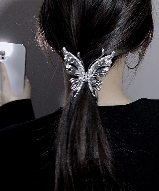 Épingle à cheveux papillon requin en métal fin et zircon - Amawinc