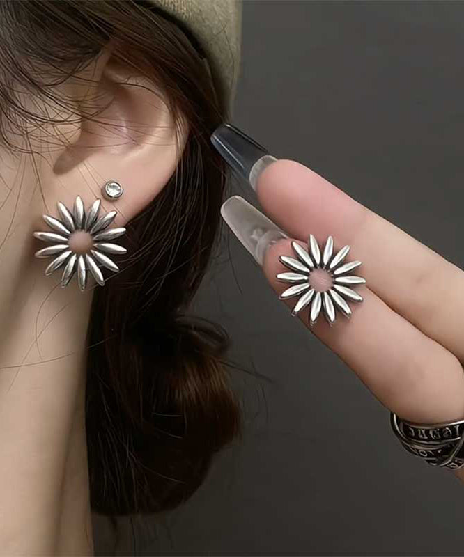 Boucles d'oreilles à tige en alliage de cuivre et soie fine marguerite - Amawinc