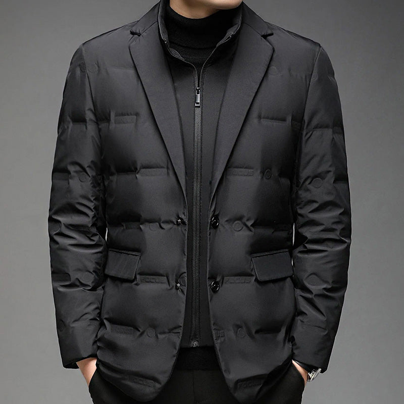 Veste D'Hiver En Duvet François Blanchet Design Épuré Avec Poches Latérales En Coton Et Polyester Pour Hommes
