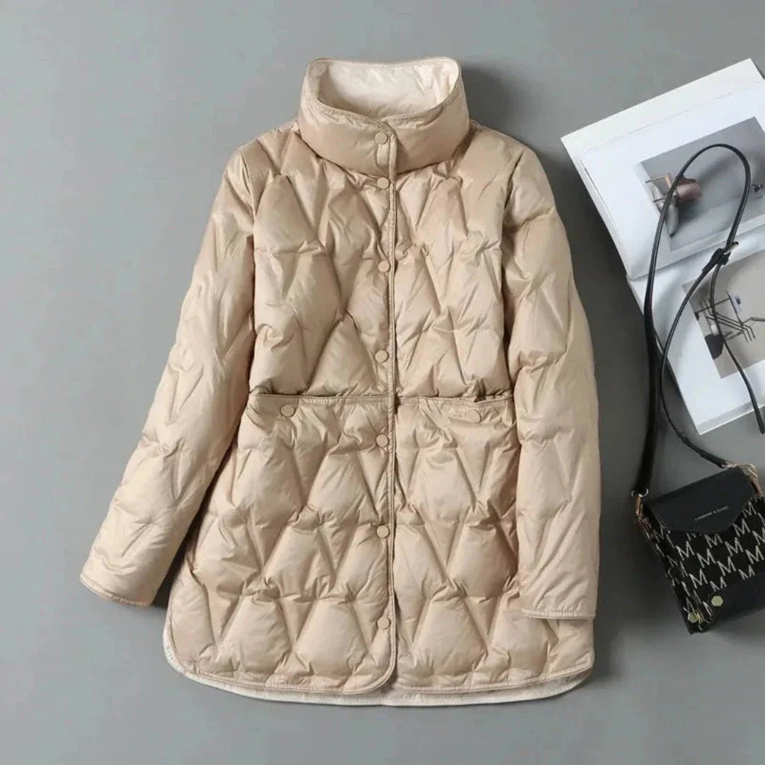 Veste Matelassée Duvet Georgia Ultra Léger Col Haut Fermeture À Pression Poches Spacieuses