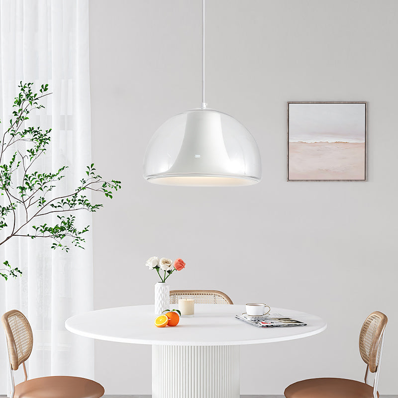Halbkreisförmige Glaspendelleuchte im Quallen-Design